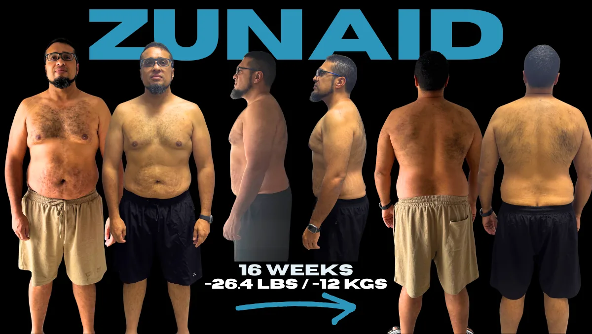 Zunaid's 16-week before and after transformation